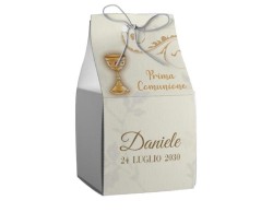 Scatolina porta confetti personalizzata quadrata decoro calice
