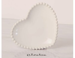 Bomboniera Matrimonio Claraluna piattino medio cuore bianco