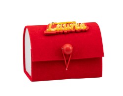 Sacchetto harmony 2024  SCATOLINA TONDA LAUREA ROSSA IN VELLUTO C/ACCESSORIO