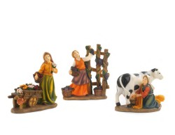 Set di 3 Figurine Femminili per Presepe