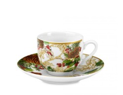 Set 6 Tazze Caffè da 100 ml in Porcellana - Eleganza Natalizia