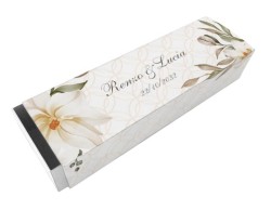 Scatolina porta confetti personalizzata rettangolare decoro floreale con foglie