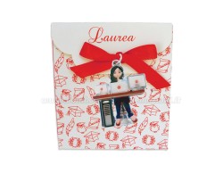 Bomboniera Laurea Informatica Ciondolo in bagno argento informatica donna smaltato con scatolina portaconfetti