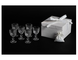 Bomboniera Matrimonio harmony SET DA 6 PZ BICCHIERINI DA LIQUORE DECORO ONDE