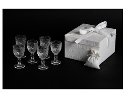 Bomboniera Matrimonio harmony SET DA 6 PZ BICCHIERINI DA LIQUORE DECORO DOTS