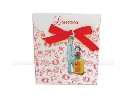 Bomboniera Laurea pediatria uomo - Ciondolo in bagno argento Smaltato con Scatola